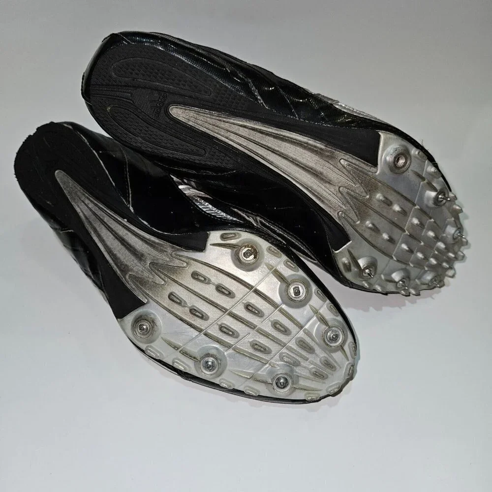 Adidas Techstar Track & Field Cleats Black Silver White Shoes 553838 US 10 READ